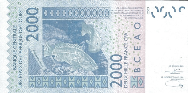 PN116A Ivory Coast W.A.S. A 2000 Francs Year 2021